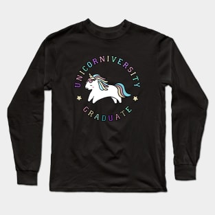 Unicorniversity Graduate Unisexunicorn Tee Funny Cute Unicorn Gift Kawaii Unicorn Horse Long Sleeve T-Shirt